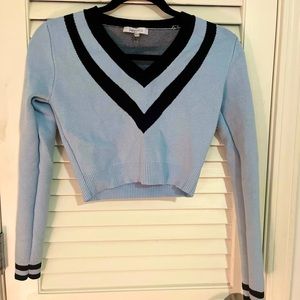 Blue tight crop sweater